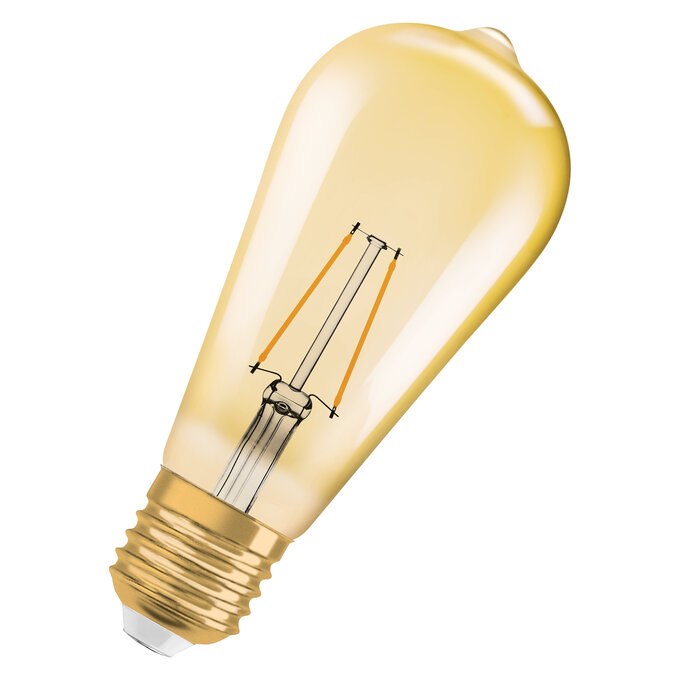 Vintage 1906 Edison 22 Filament 2.5W 824 Gold E27