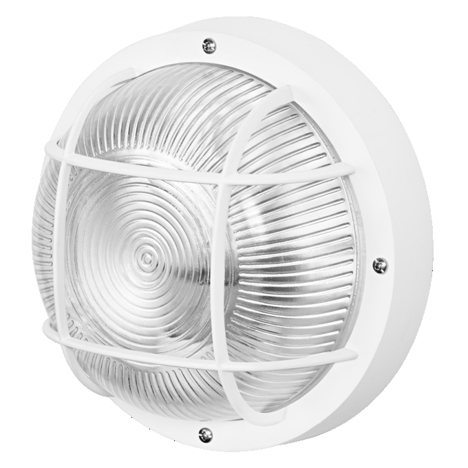 Bulkhead Essential Round E27 White