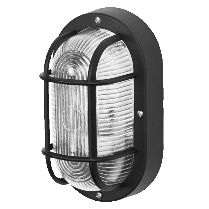 Bulkhead Essential Oval E27 Black